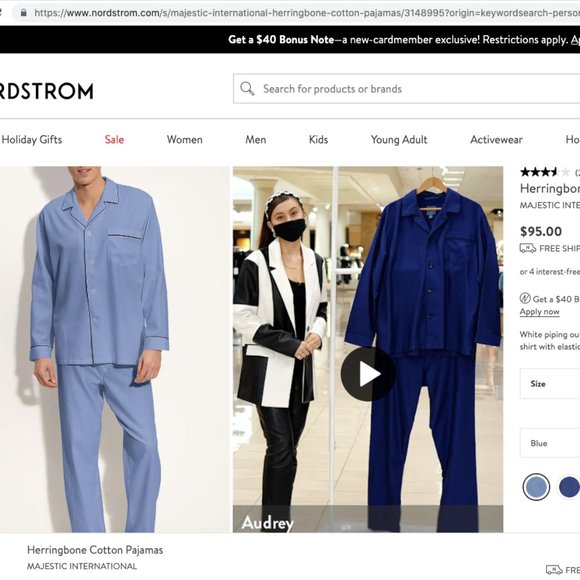 Blue Cotton Pajamas by Majestic International - Picture 2 of 7